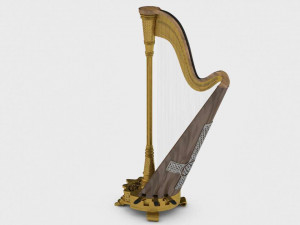 musical instrument harp 3D-Modell