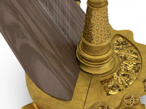 musical instrument harp 3D मॉडल