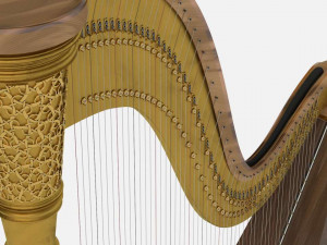 musical instrument harp 3D मॉडल