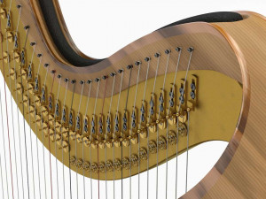 musical instrument harp 3D मॉडल