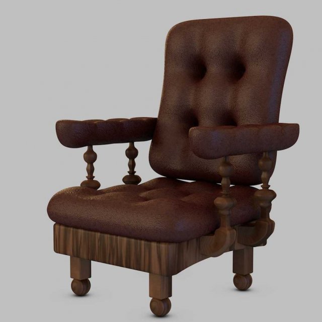 armchair 3D Model .c4d .max .obj .3ds .fbx .stl .blend 