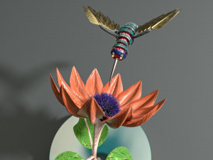 steampunk colibri Modelo 3D