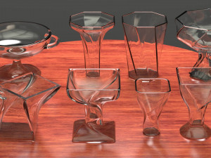 a set of 8 vases 3D Model