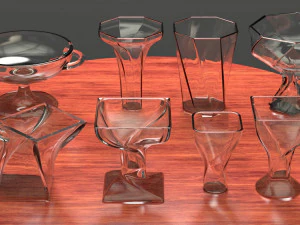 un set di 8 vasi Modello 3D