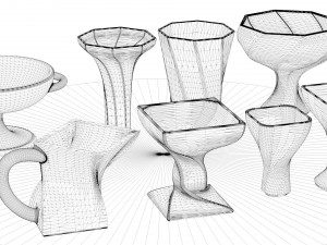 a set of 8 vases Modelo 3D