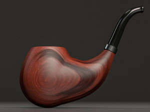 3 wooden smoking pipes 3D 모델
