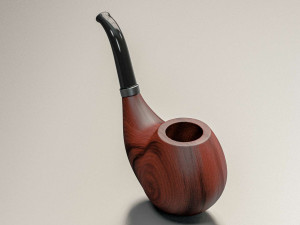 3 wooden smoking pipes 3D 모델