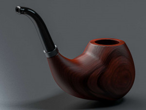 3 wooden smoking pipes 3D 모델