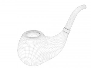 3 wooden smoking pipes 3D 모델