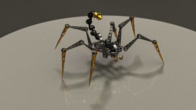 arachnoid mecha 3Dモデル .c4d .max .obj .3ds .fbx .stl .blend 