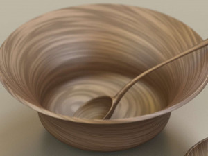 wooden table set 3D 模型