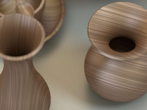 wooden table set 3D 模型