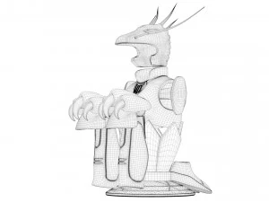 pano de drag&atilde;o shiryu Modelo 3D