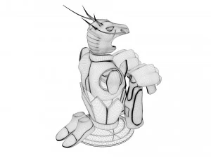 pano de drag&atilde;o shiryu Modelo 3D