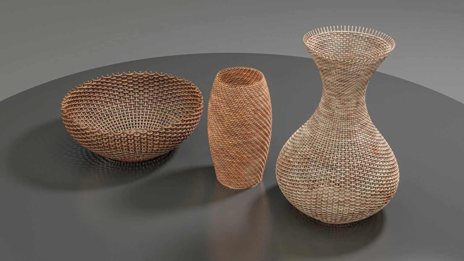 wicker baskets hight poy models 3D Model .c4d .max .obj .3ds .fbx .stl .blend