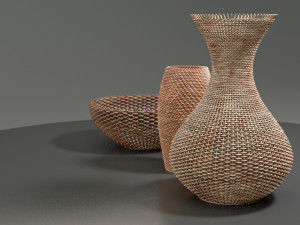 wicker baskets hight poy models 3D मॉडल