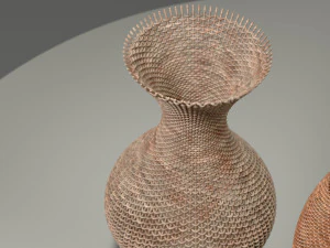 wicker baskets hight poy models 3D Model