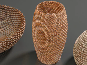 wicker baskets hight poy models 3D Model