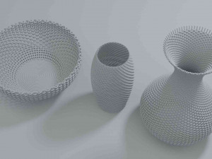 wicker baskets hight poy models 3D मॉडल