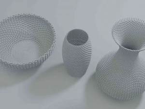 wicker baskets hight poy models 3D Model