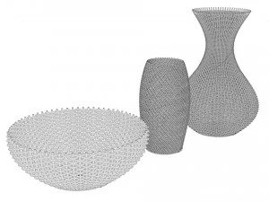 wicker baskets hight poy models 3D Model