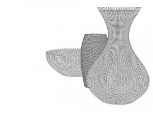 wicker baskets hight poy models 3D Model