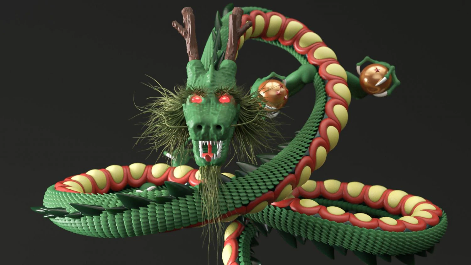 shenron from dragon ball 3D Model .c4d .max .obj .3ds .fbx .stl .blend 