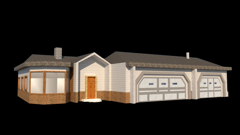 simple house design 3D Model .c4d .max .obj .3ds .fbx .stl .blend 