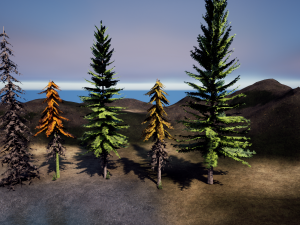 spruce tree pack - ue5 -4 3D Модель