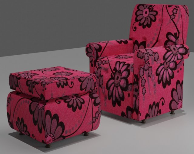 couch and pouf Modelo 3D .c4d .max .obj .3ds .fbx .stl .blend 