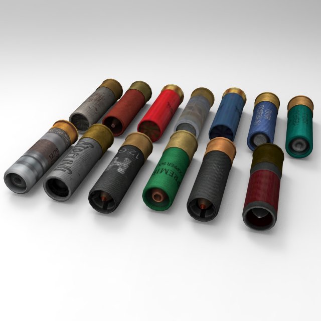 ammo 12x70 mm 3D Model .c4d .max .obj .3ds .fbx .stl .blend 