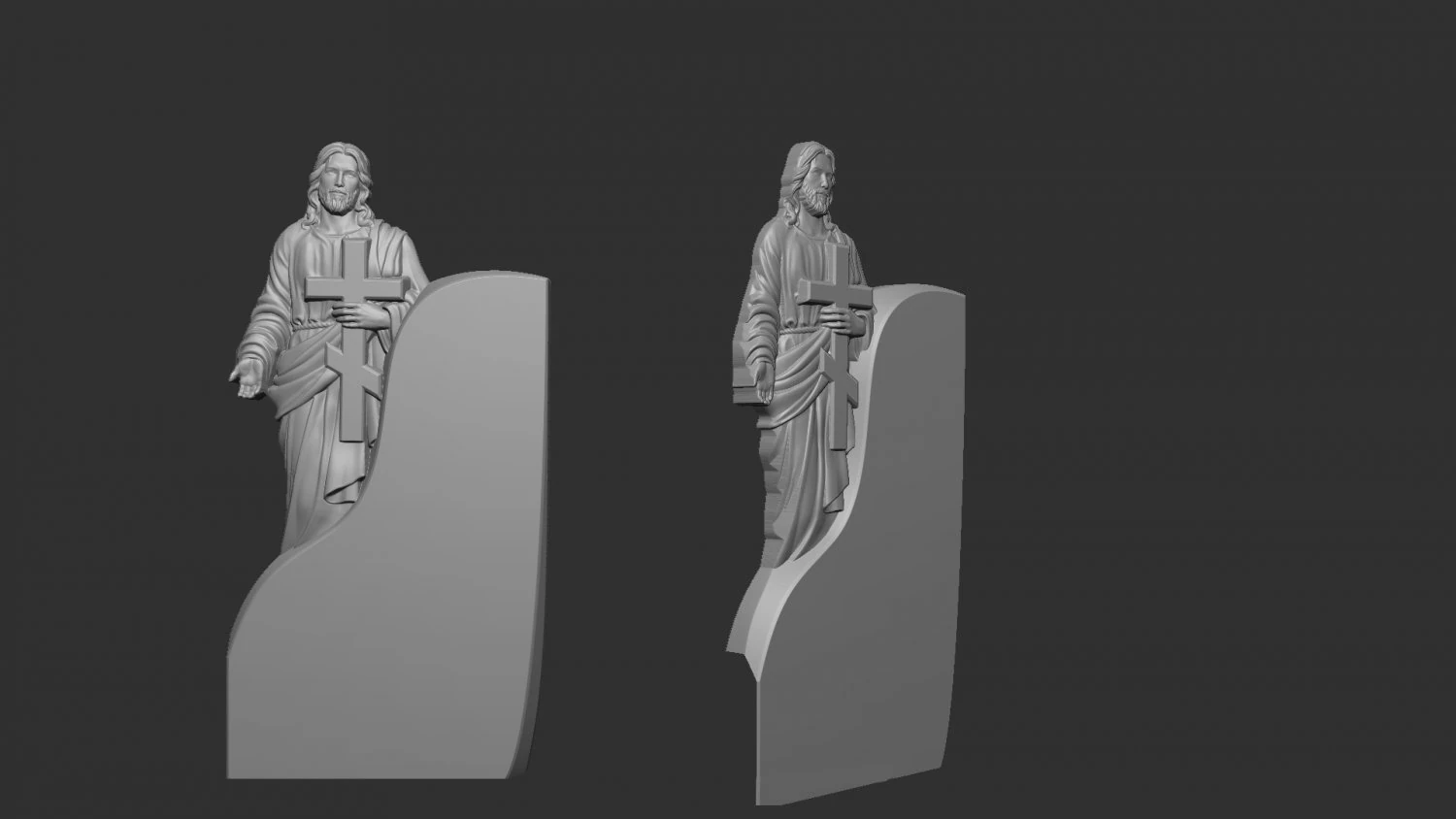 Bas-relief of the Jesus monument for the machine 3D Print Model .c4d .max .obj .3ds .fbx .stl .blend