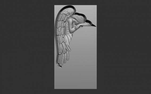Bas-relief of the angel monument for the machine Model Cetak 3D .c4d .max .obj .3ds .fbx .stl .blend 