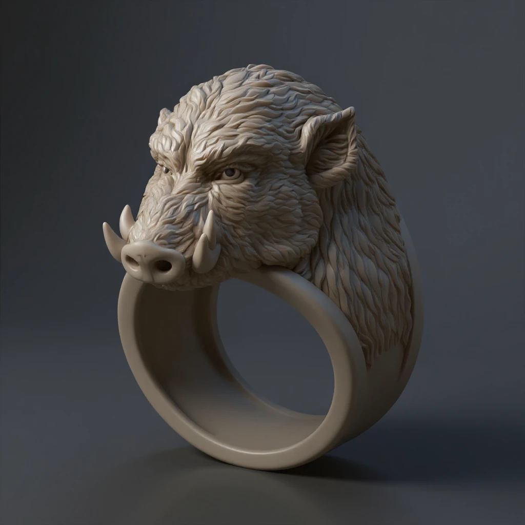 Ring pig 3D Print Model .c4d .max .obj .3ds .fbx .stl .blend 
