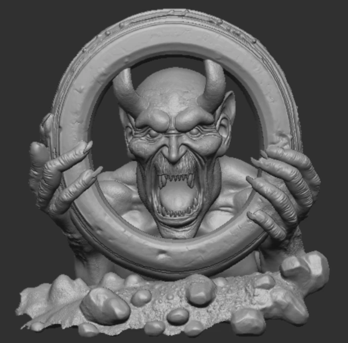 Demon ring 3D Print Model .c4d .max .obj .3ds .fbx .stl .blend 