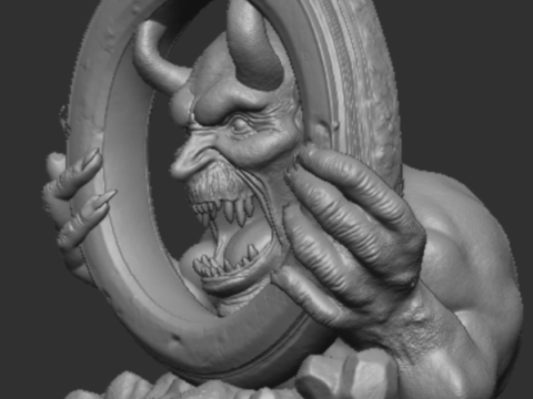 Demon ring 3Dプリントモデル