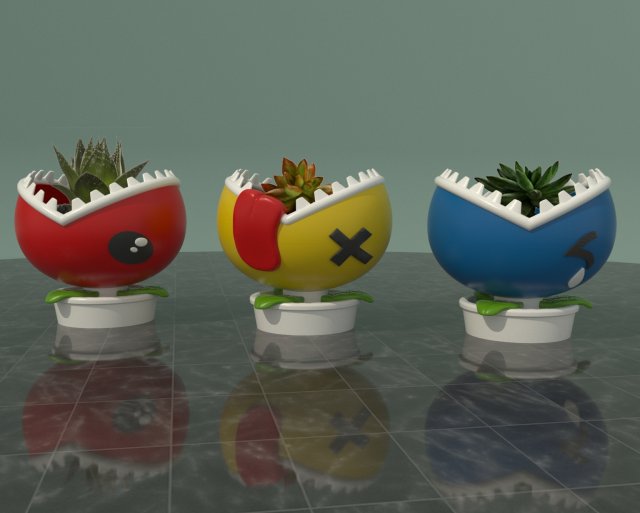 flower pot kawaii Model do druku 3D .c4d .max .obj .3ds .fbx .stl .blend 