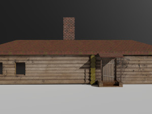 wooden low poly house for videogames 3D Модель