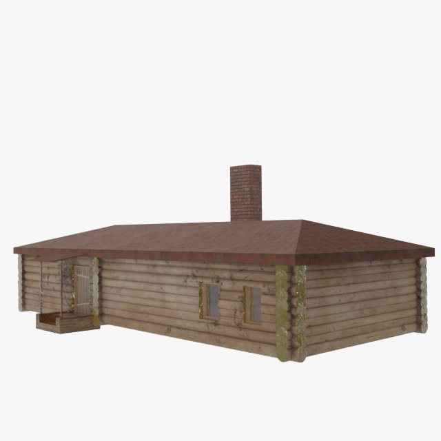 wooden low poly house for videogames 3D Модель .c4d .max .obj .3ds .fbx .stl .blend 