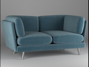 modern sofa with two types of materials 3D Model