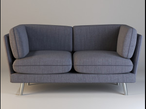 modern sofa with two types of materials 3D Model