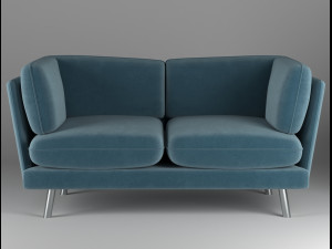 modern sofa with two types of materials 3D Model