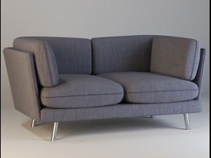 modern sofa with two types of materials 3D Model