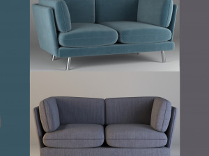 modern sofa with two types of materials 3D Model