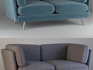 modern sofa with two types of materials 3D Model