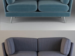 modern sofa with two types of materials 3D Model