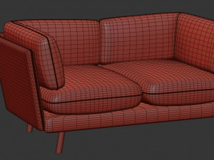 modern sofa with two types of materials 3D Model