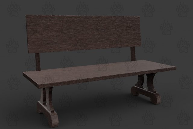 wooden bench 3D मॉडल .c4d .max .obj .3ds .fbx .stl .blend 
