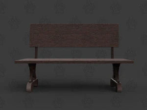 wooden bench 3D Model