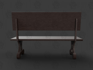 wooden bench 3D मॉडल